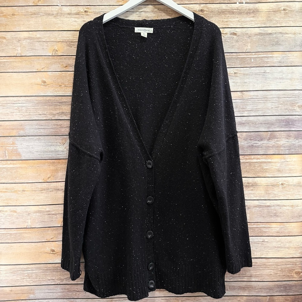 Treasure & Bond Sweater Women’s Size M/L Black Cardigan Oversized Wool NWOT